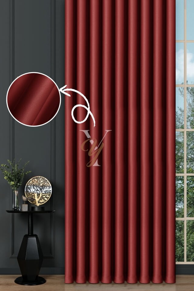 Blackout Fon Perde V-2038 Kırmızı