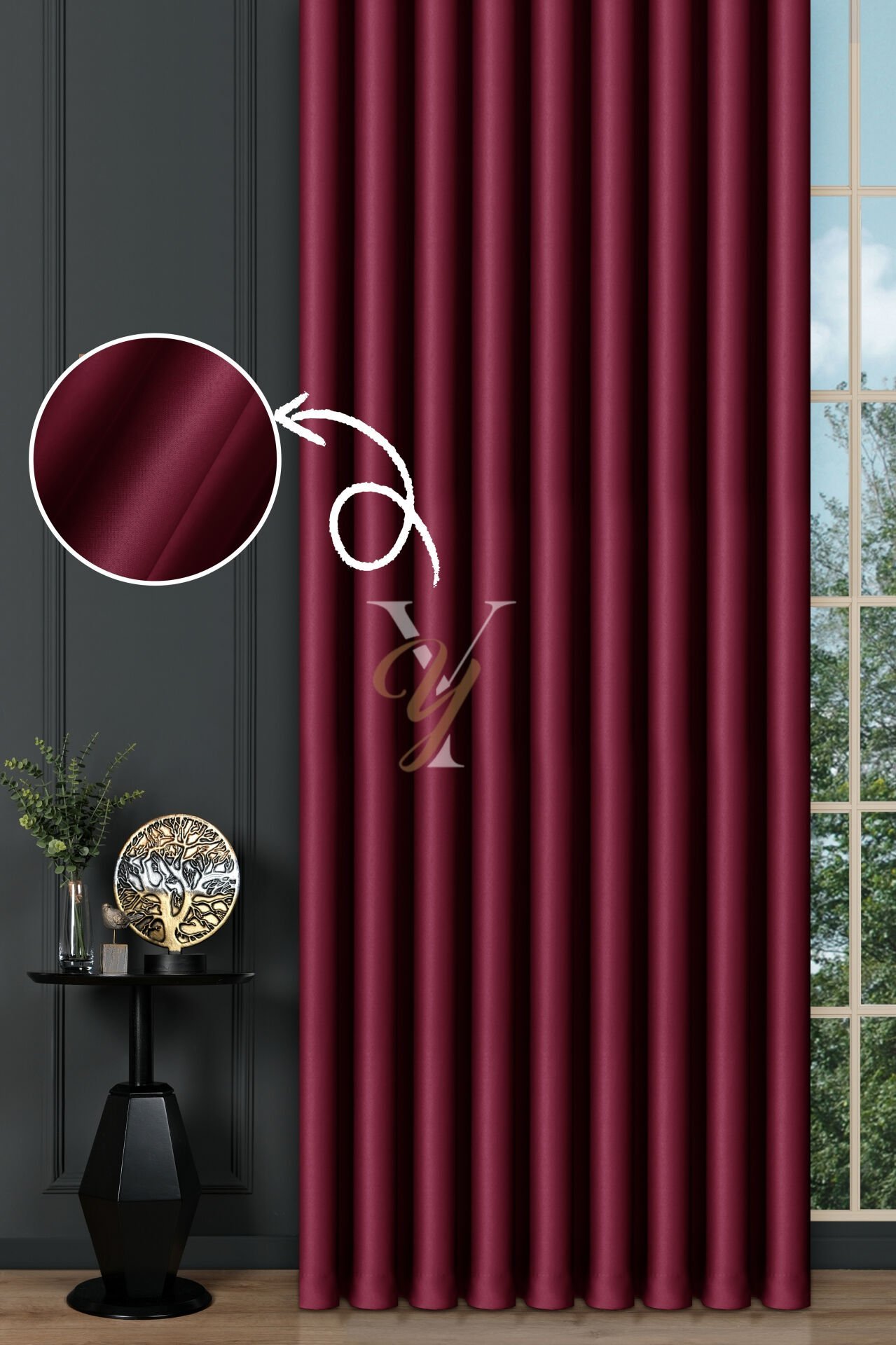 Blackout Fon Perde V-2039 Bordo