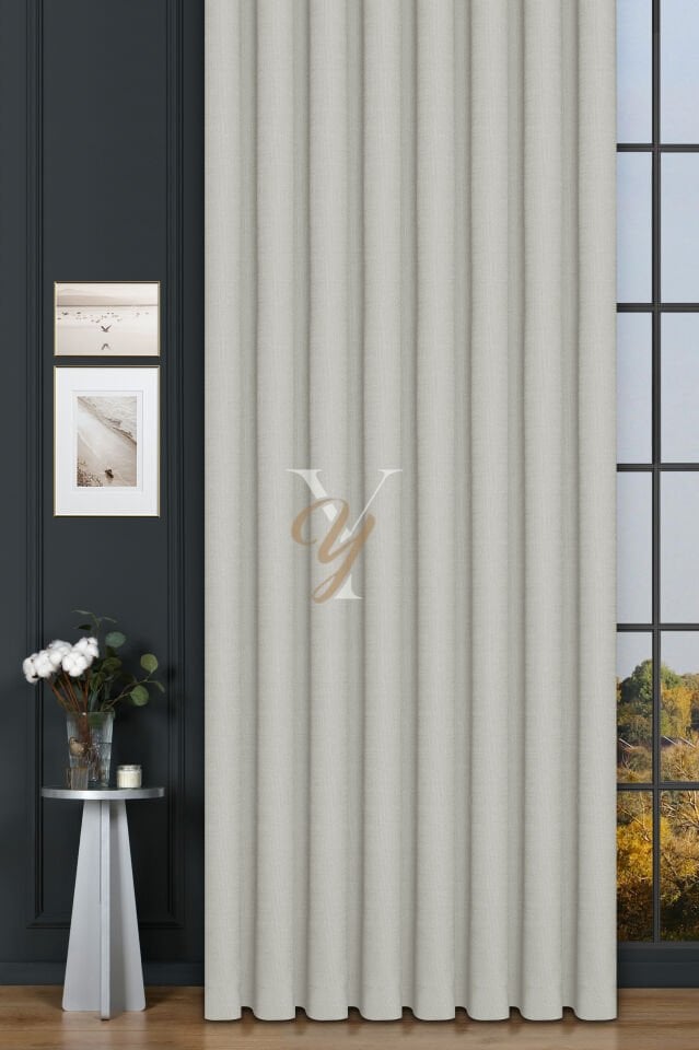 Keten Fon Perde V-4001 Ekru