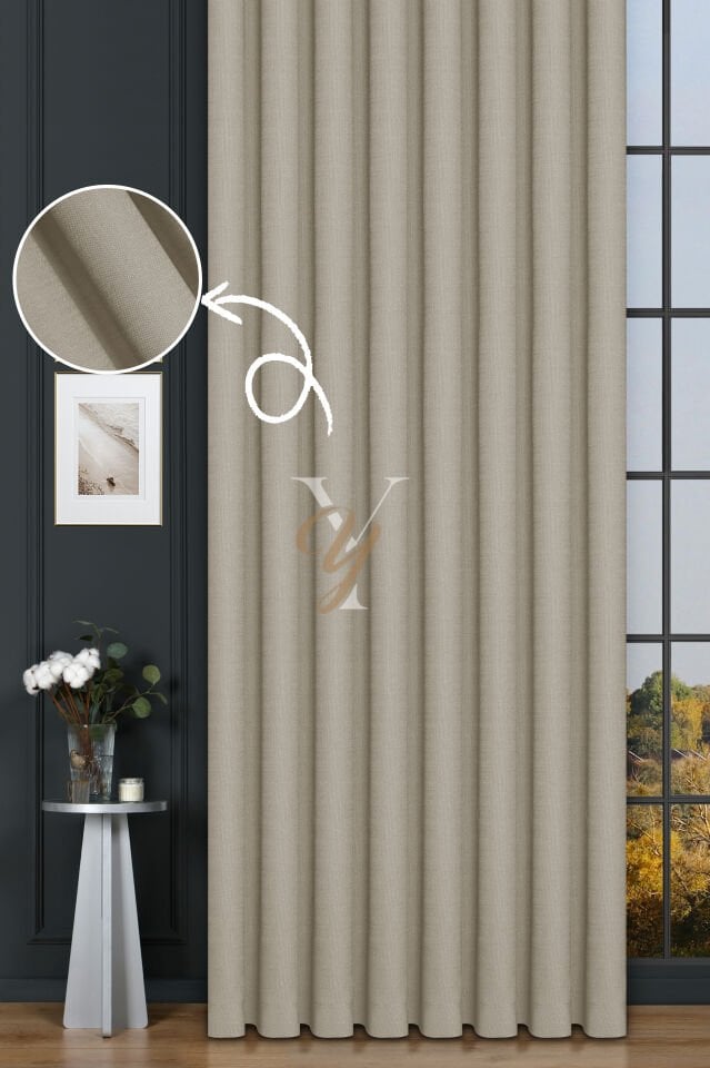 Keten Fon Perde V-4003 Fil Dişi