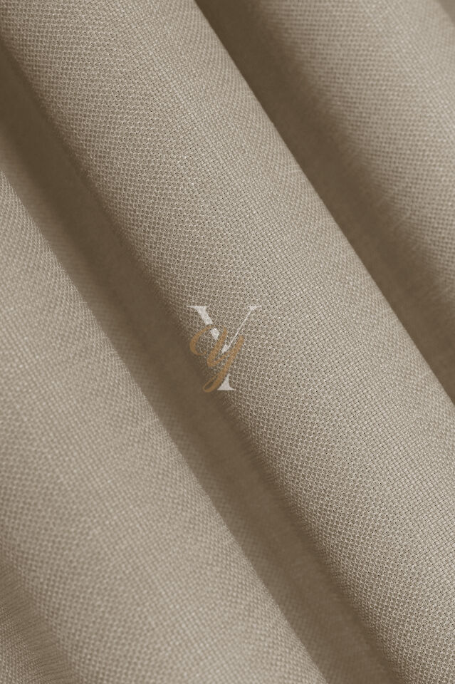 Keten Fon Perde V-4004 Krem