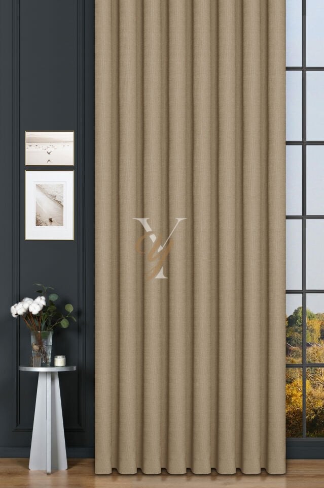 Keten Fon Perde V-4006 Bal Köpüğü