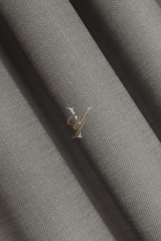 Keten Fon Perde V-4007 Gri