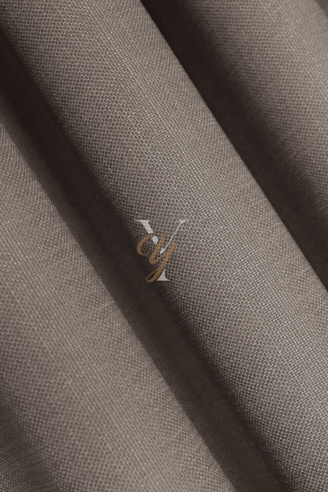 Keten Fon Perde V-4008 Sütlü Kahve