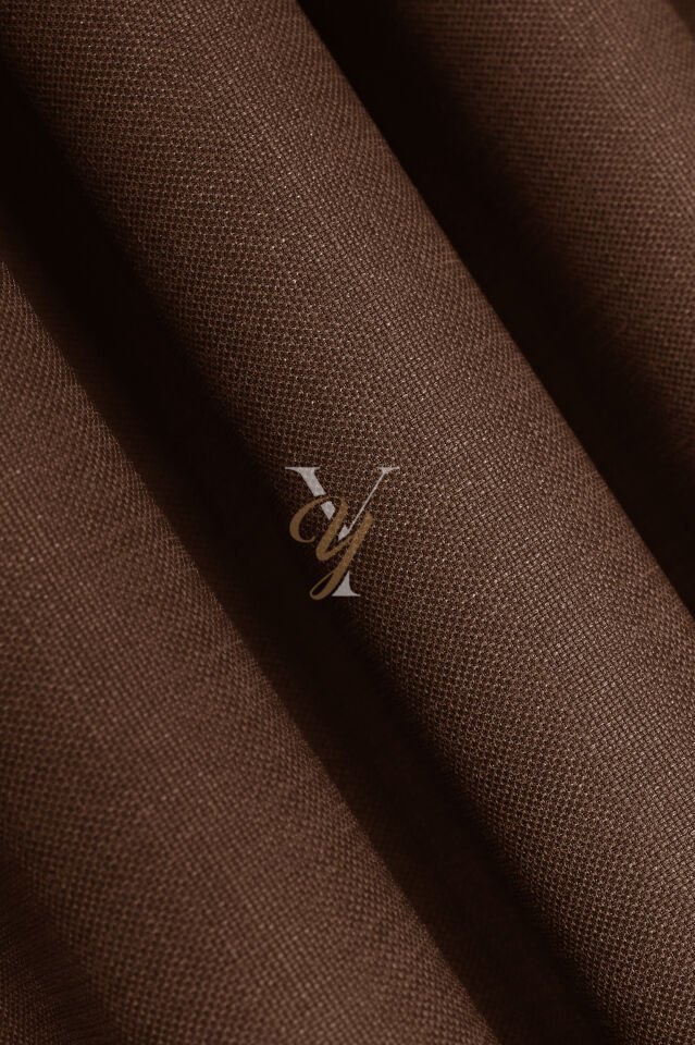 Keten Fon Perde V-4011 Kahve