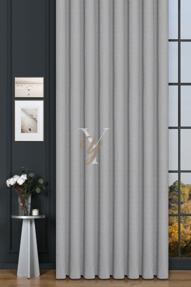 Keten Fon Perde V-4013 Taş