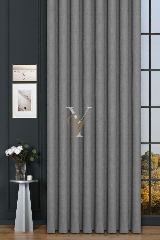 Keten Fon Perde V-4016 Silver