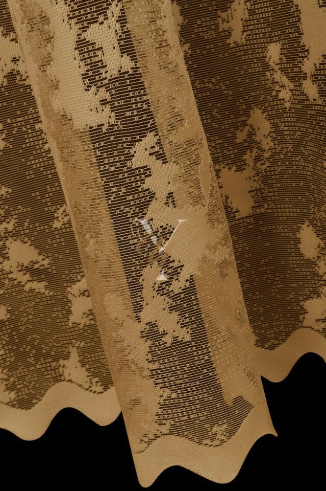 Kdk Pırıltı Lüx Tül Perde Bulut V-Hardal