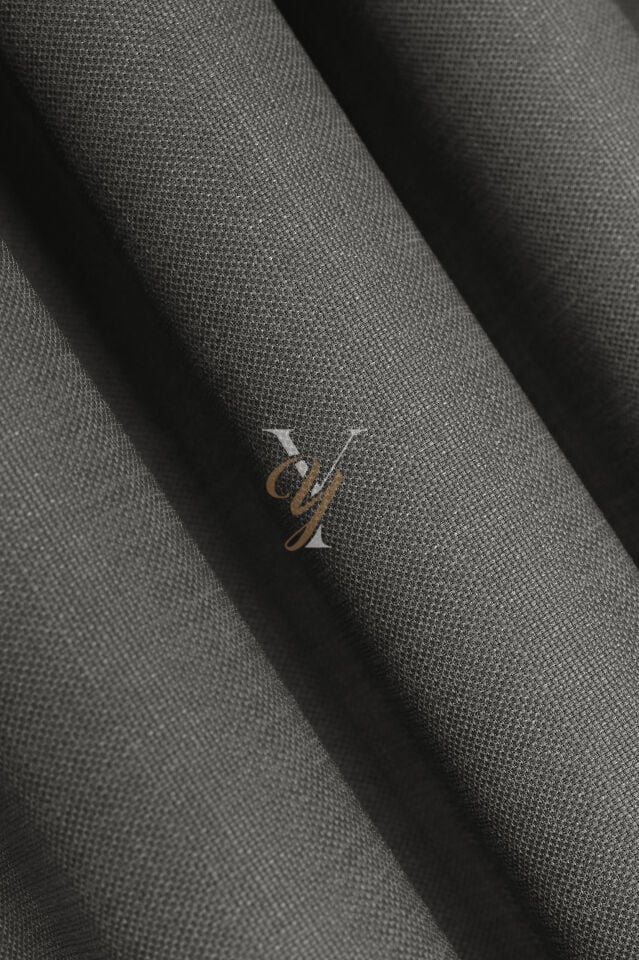 Keten Fon Perde V-4017 Koyu Gri