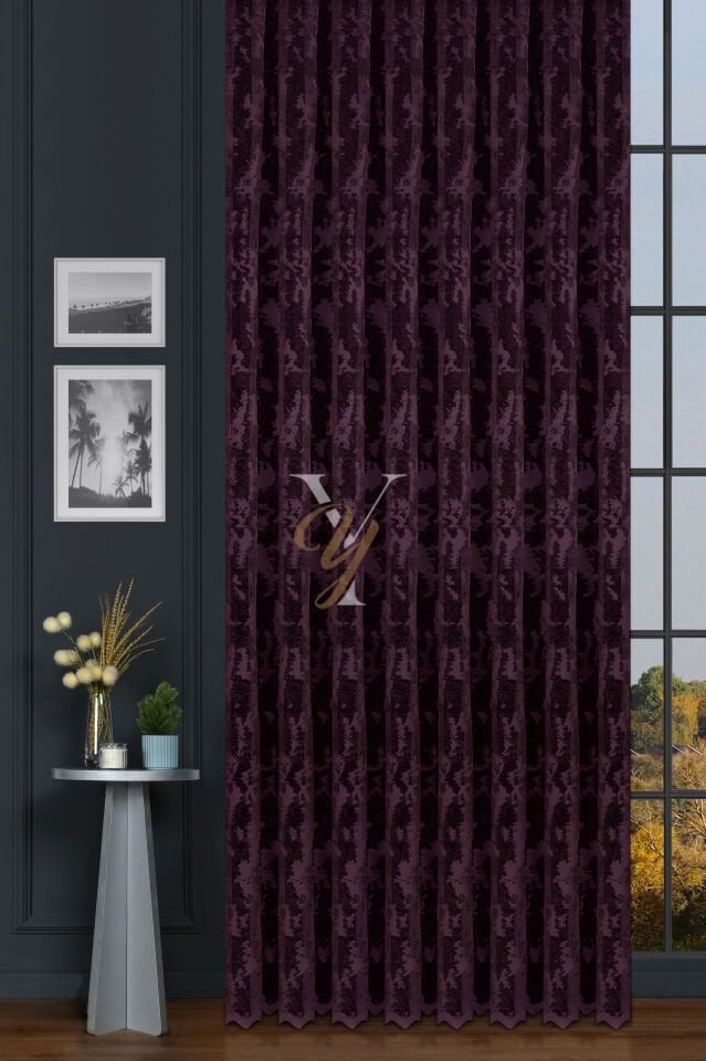 Kdk Pırıltı Lüx Tül Perde Bulut V-Pat.Moru