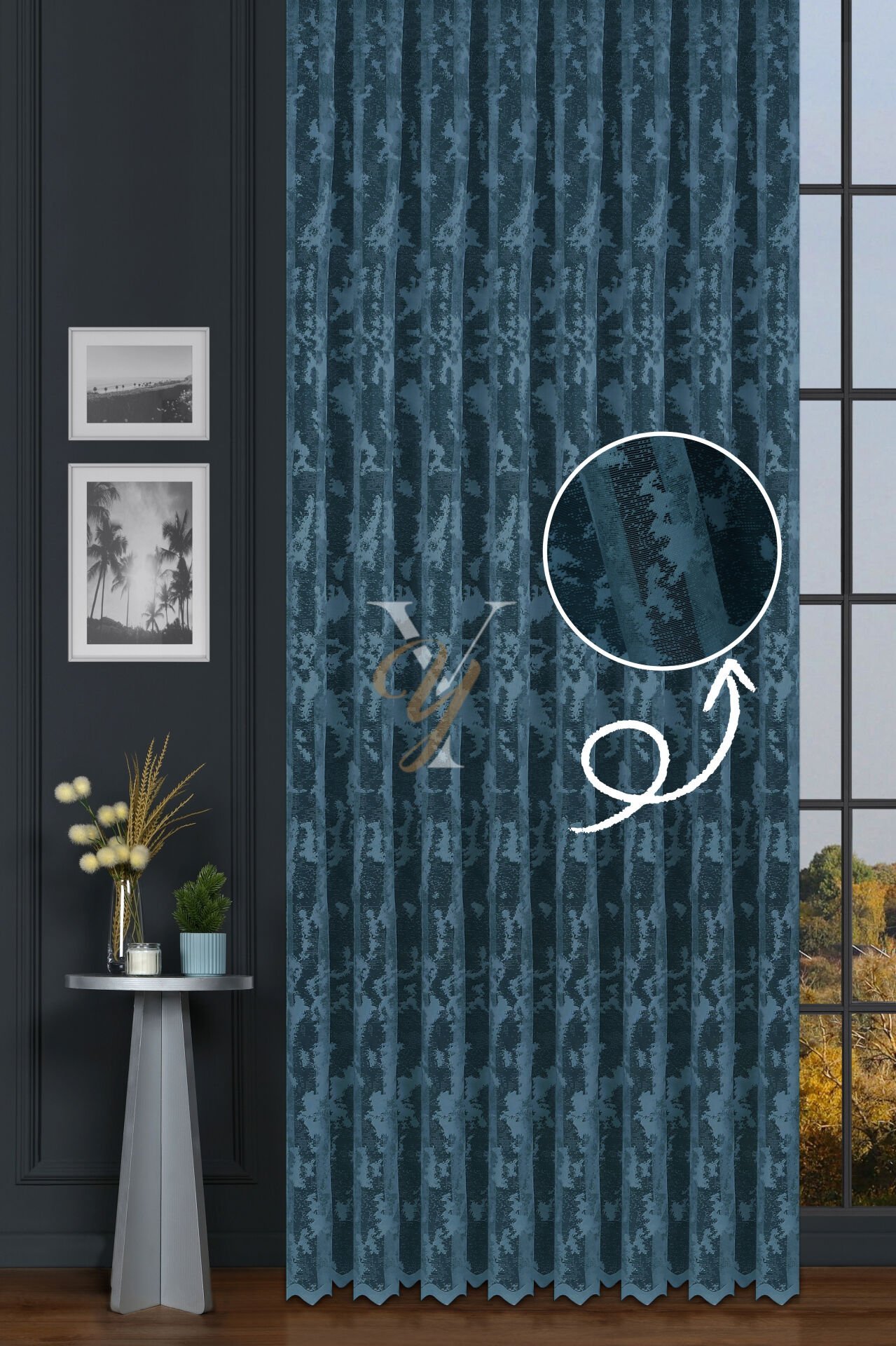 Kdk Pırıltı Lüx Tül Perde Bulut V-Mint