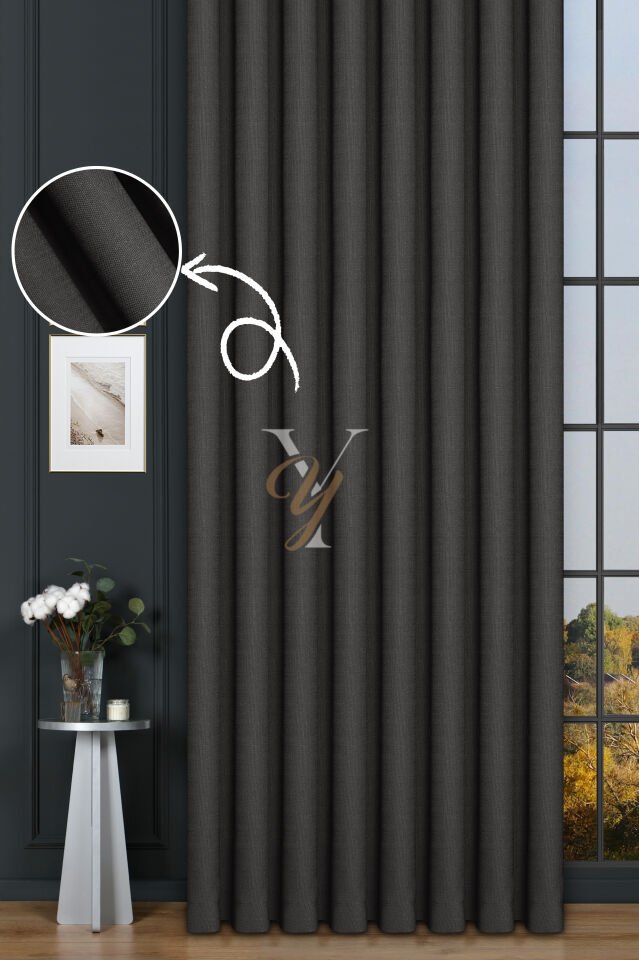 Keten Fon Perde V-4020 Antrasit