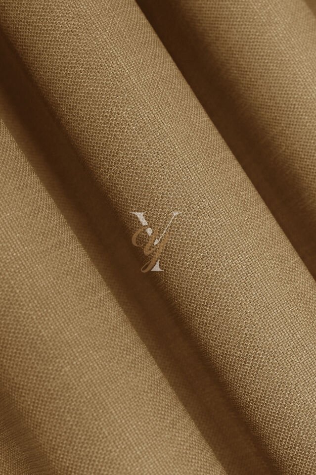 Keten Fon Perde V-4021 Hardal