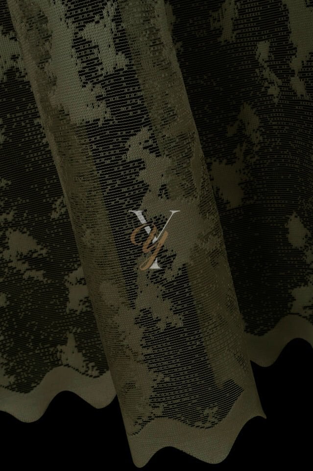 Kdk Pırıltı Lüx Tül Perde Bulut V-Haki Yeşili