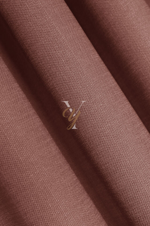 Keten Fon Perde V-4023 Nar Çiçeği