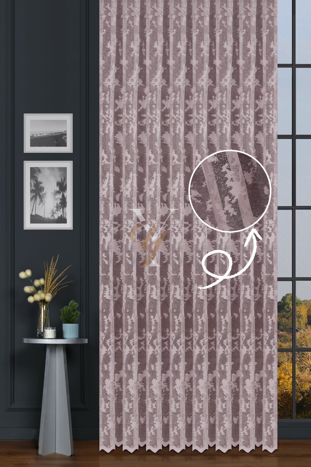 Kdk Pırıltı Lüx Tül Perde Bulut V-Pudra