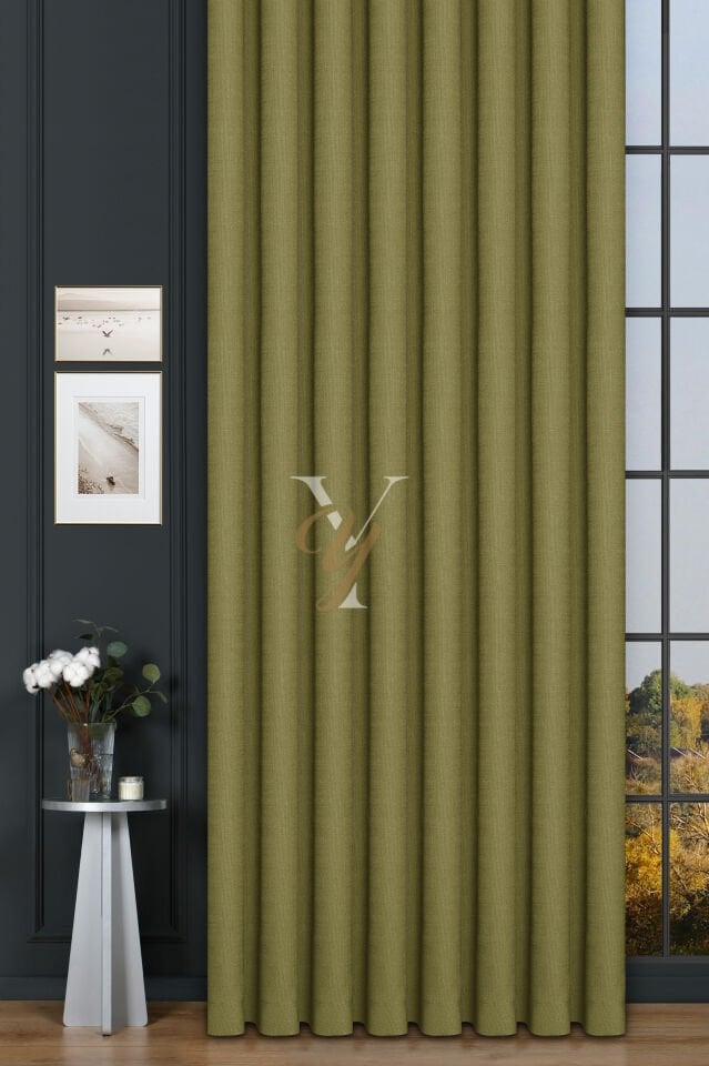 Keten Fon Perde V-4024 Fıstık Yeşili