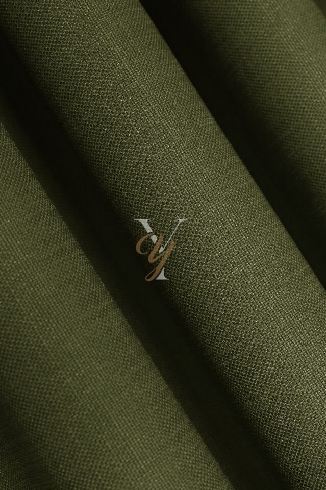 Keten Fon Perde V-4025 Çam Yeşili