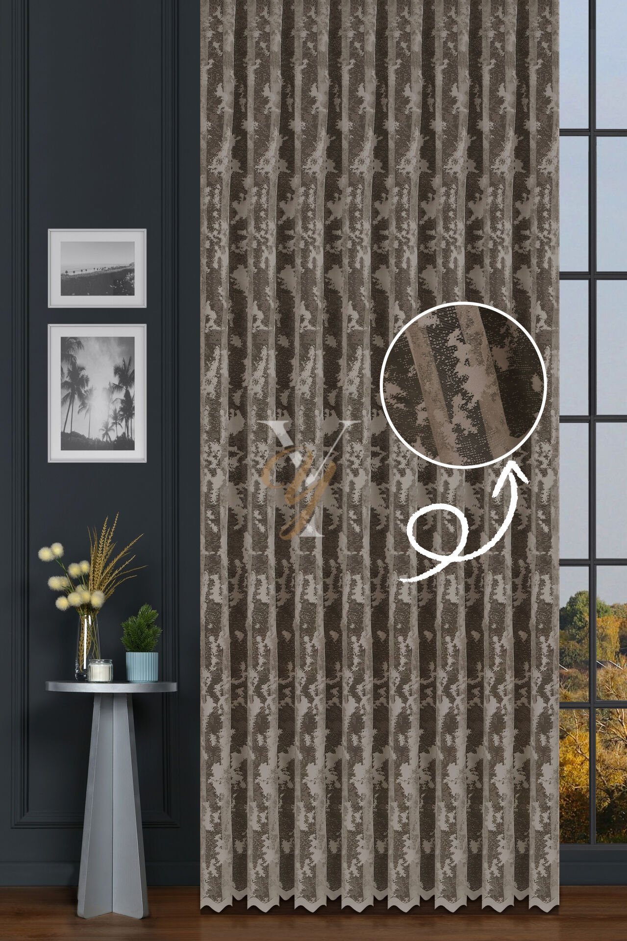 Kdk Pırıltı Lüx Tül Perde Bulut V-Nohut