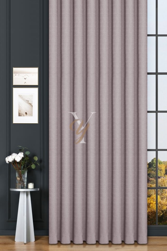 Keten Fon Perde V-4027 Küllü Gri