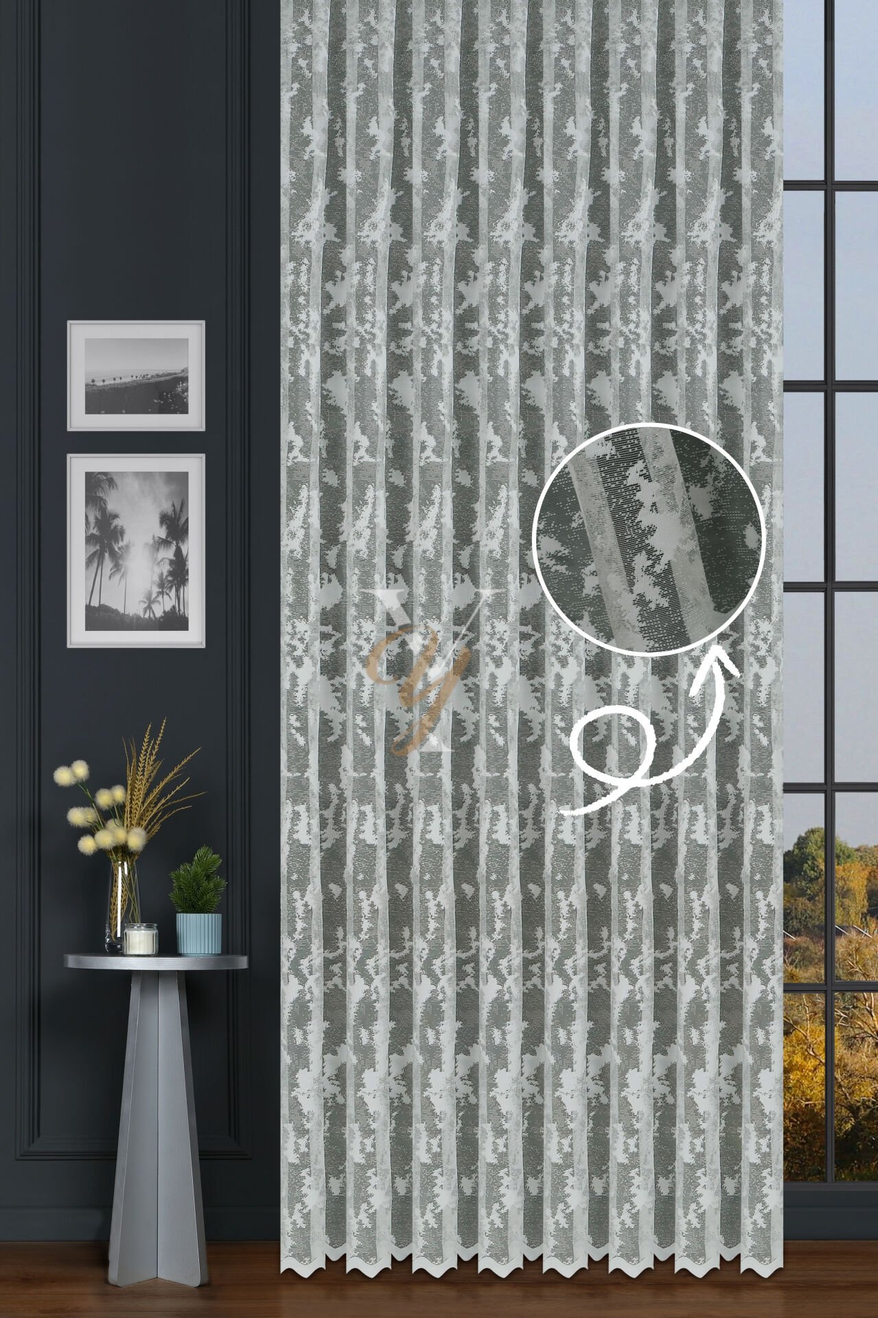 Kdk Pırıltı Lüx Tül Perde Bulut V-Taş