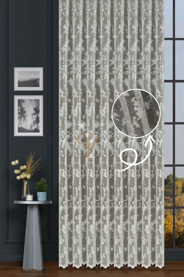 Kdk Pırıltı Lüx Tül Perde Bulut V-Bej