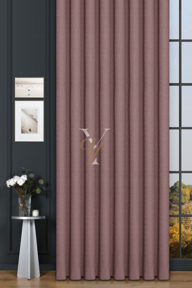 Keten Fon Perde V-4029 Pembe