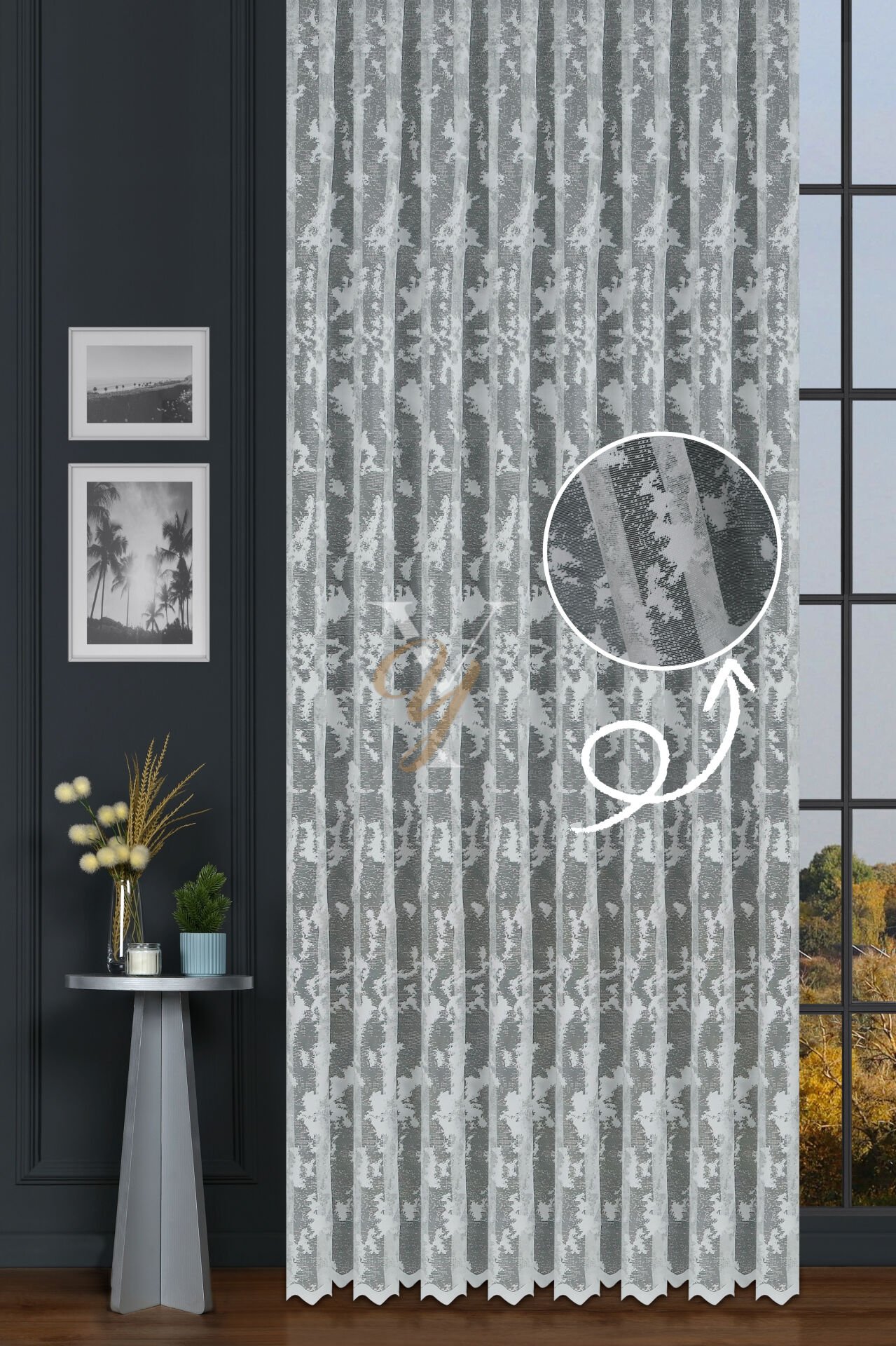 Kdk Pırıltı Lüx Tül Perde Bulut V-Krem