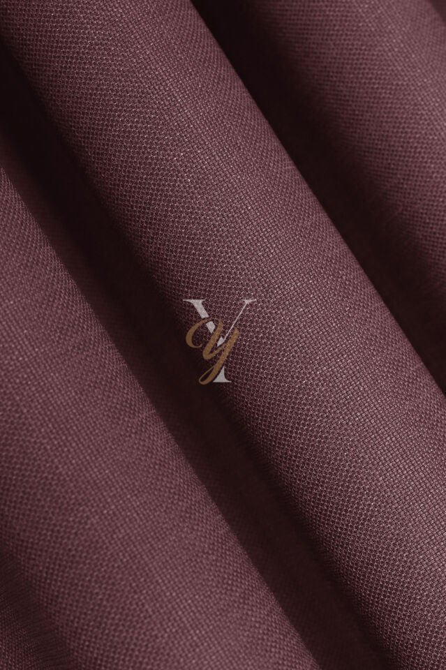 Keten Fon Perde V-4030 Gül Kurusu