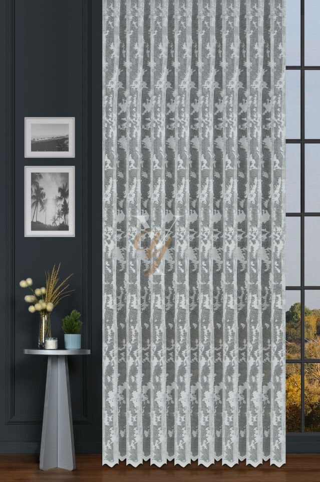 Kdk Pırıltı Lüx Tül Perde Bulut V-Krem