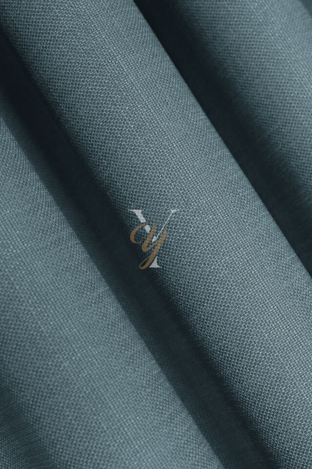 Keten Fon Perde V-4031 Buz Mavisi