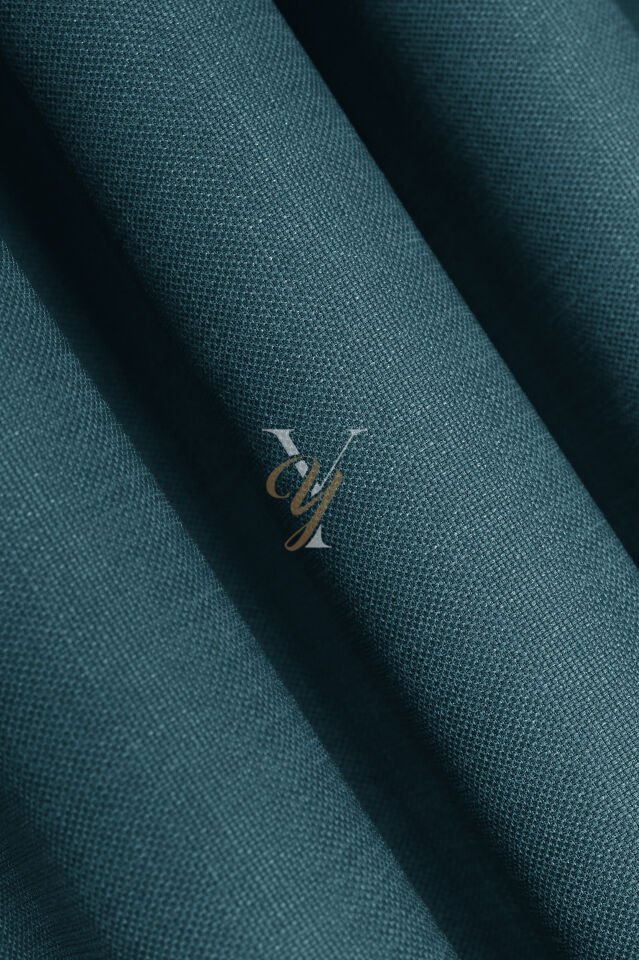 Keten Fon Perde V-4032 Turkuaz