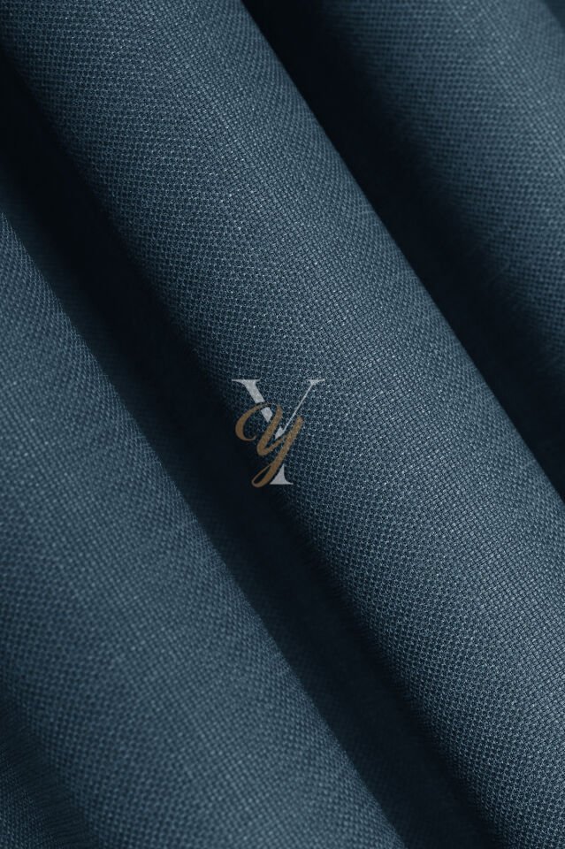 Keten Fon Perde V-4033 Mavi