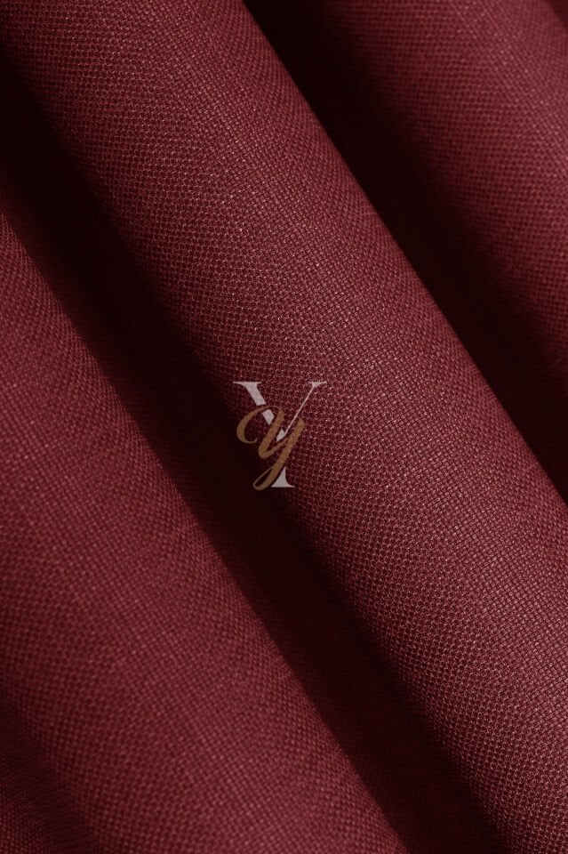 Keten Fon Perde V-4035 Kırmızı