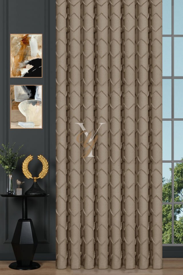 Jakar Kesme Fon Perde Ezgi V-6002 Krem