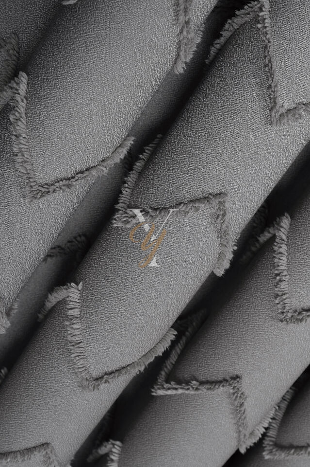 Jakar Kesme Fon Perde Ezgi V-6015 Gümüş Gri