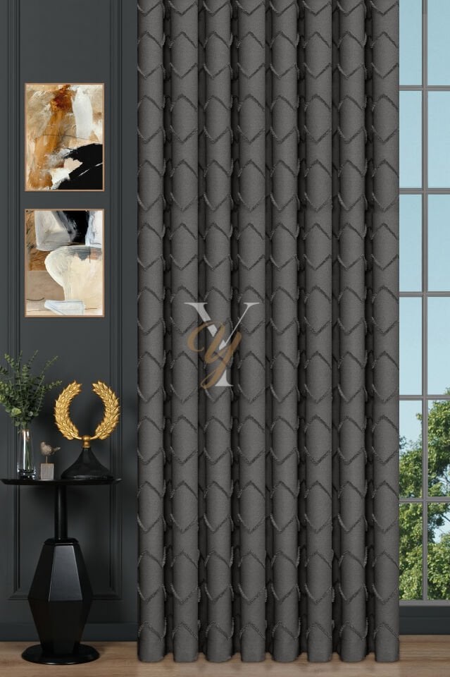 Jakar Kesme Fon Perde Ezgi V-6016 Antrasit