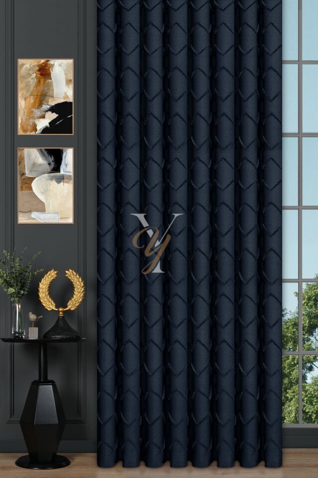 Jakar Kesme Fon Perde Ezgi V-6009 Lacivert