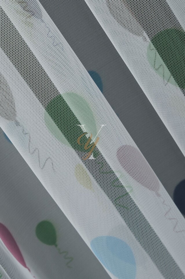 Baskılı Kurşunlu Grek Tül Perde Çocuk Balon