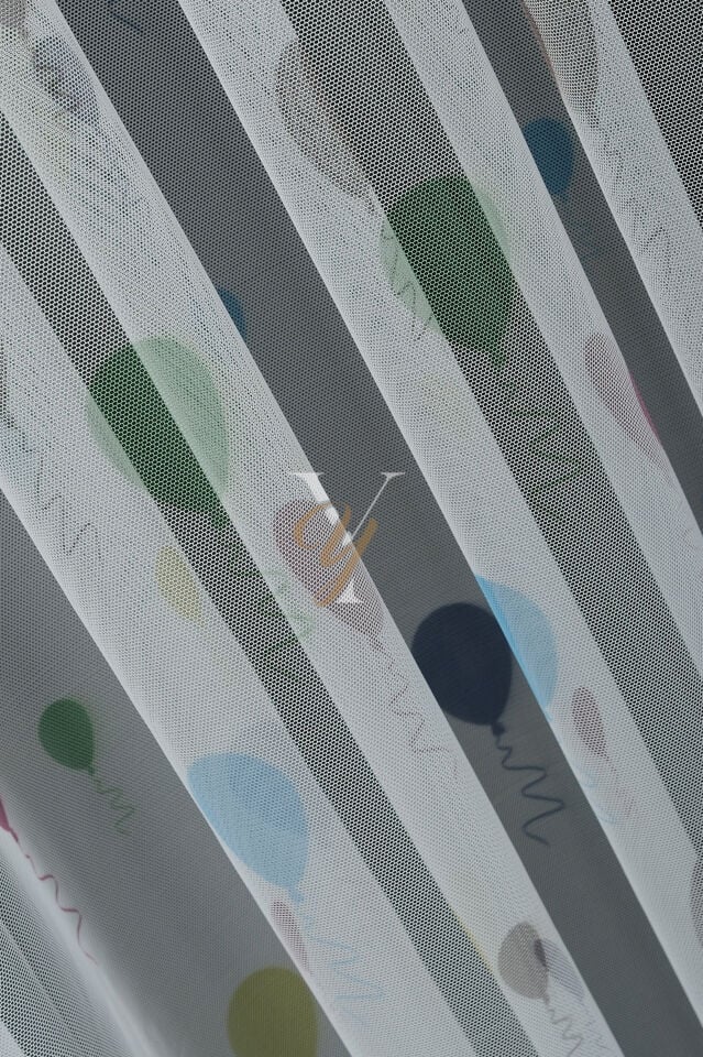 Baskılı Kurşunlu Grek Tül Perde Çocuk Balon