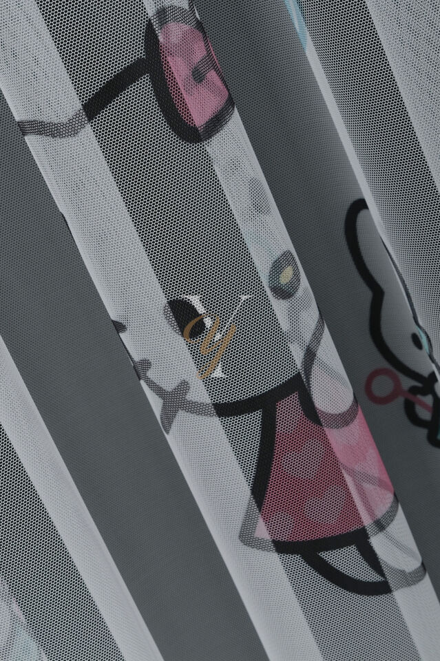 Baskılı Kurşunlu Grek Tül Perde Çocuk H.Kitty