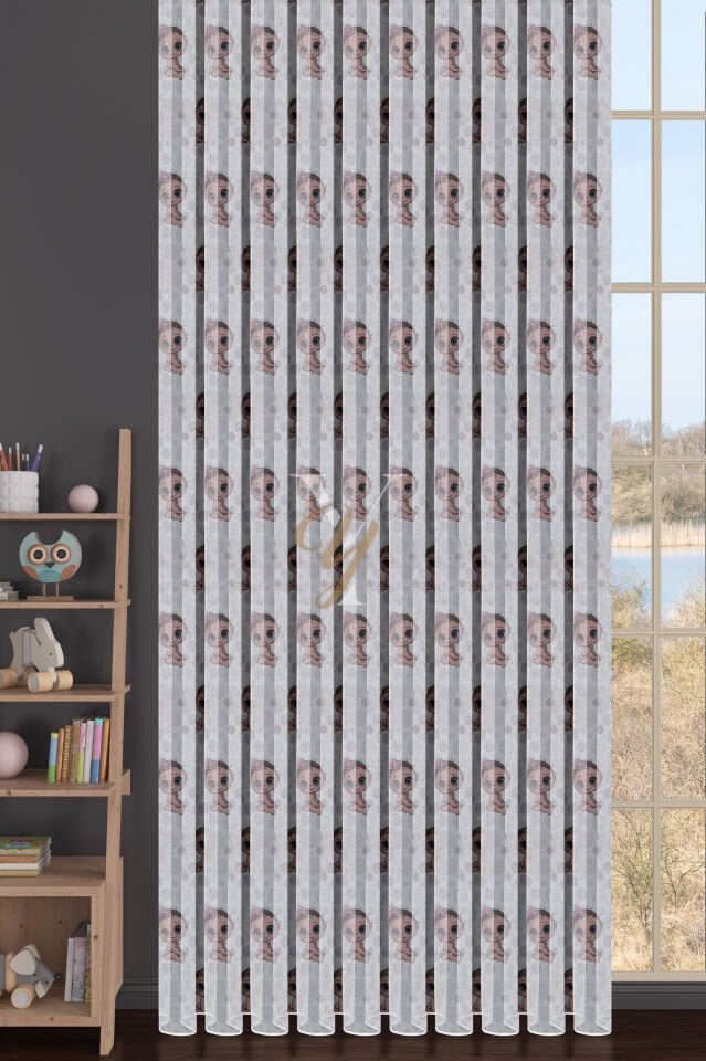 Baskılı Kurşunlu Grek Tül Perde Çocuk Bebek