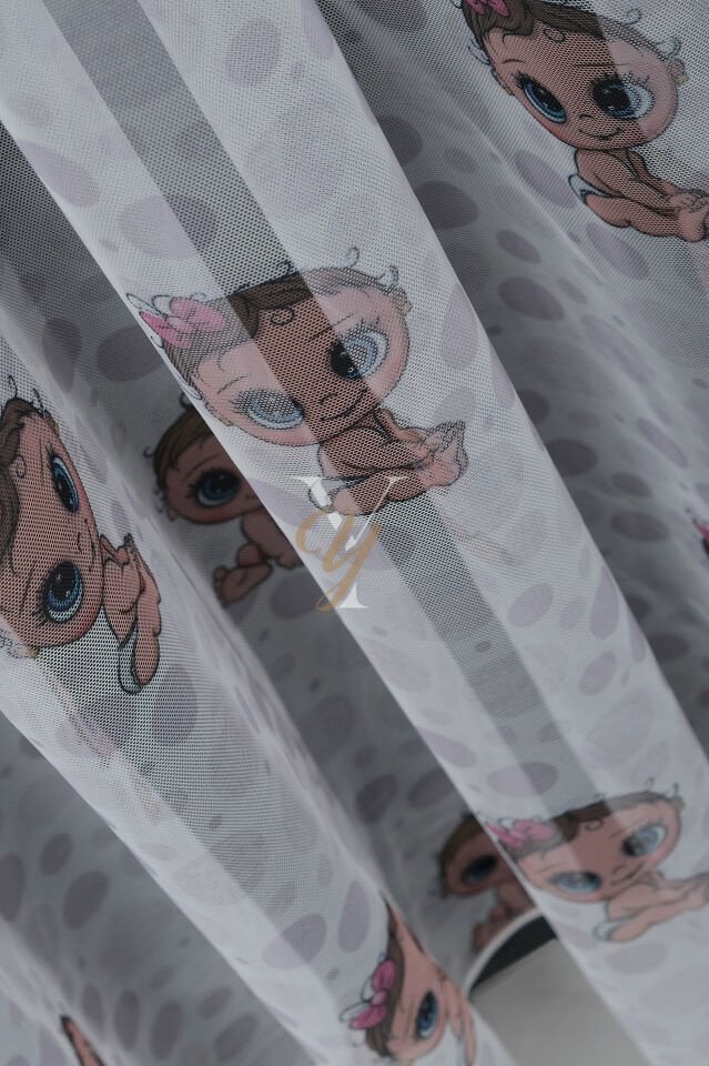 Baskılı Kurşunlu Grek Tül Perde Çocuk Bebek