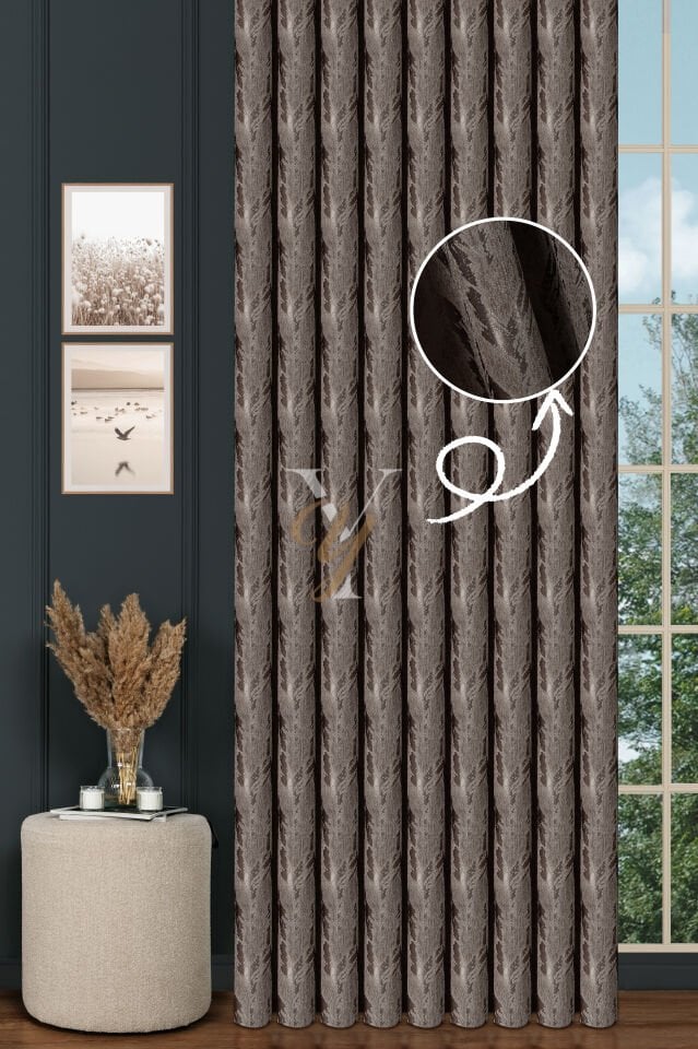 Okyanus Fon Perde 201199 V-51939 Sütlü Kahve