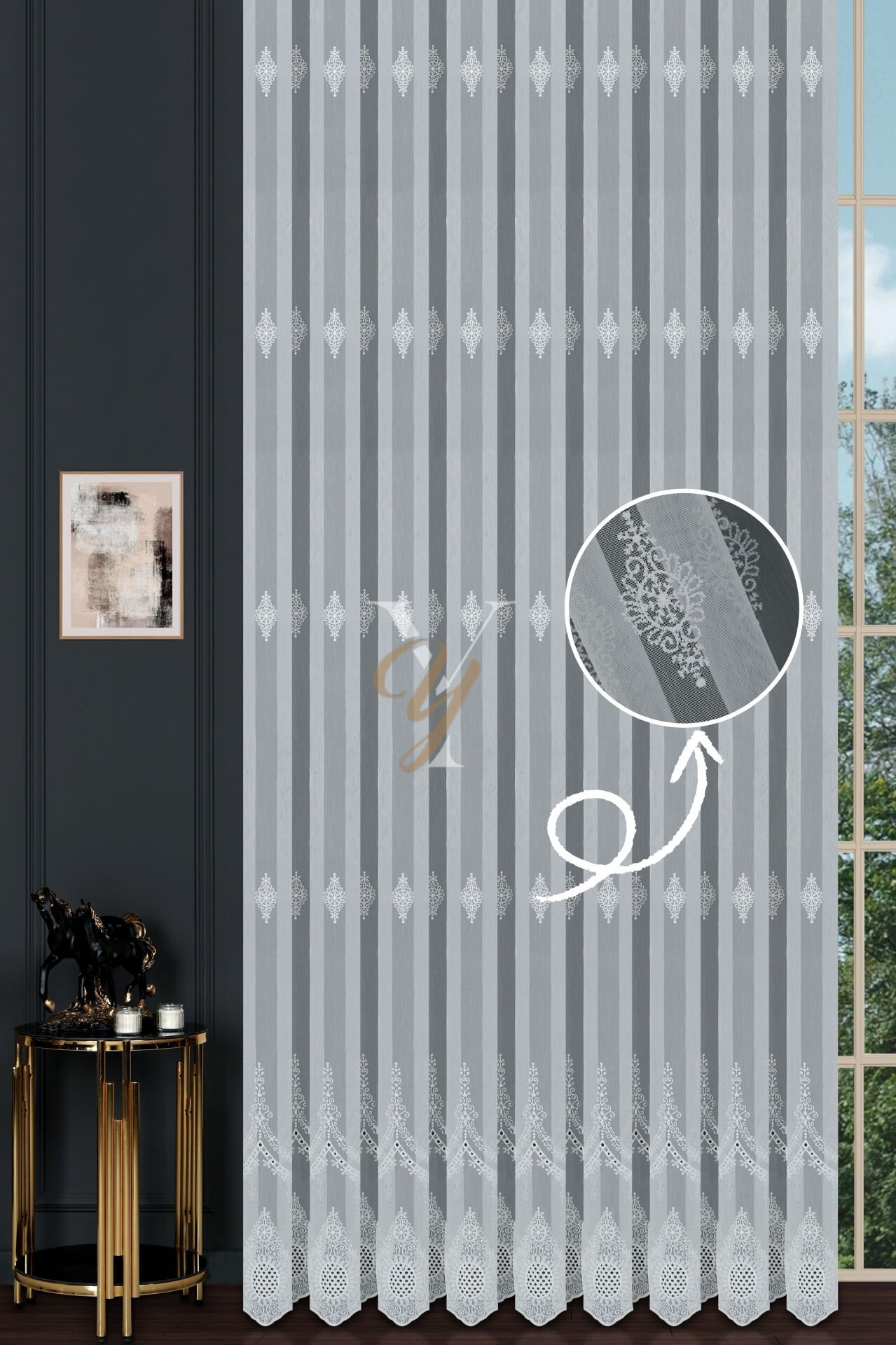 TT24187 Tül Perde V-Ekru