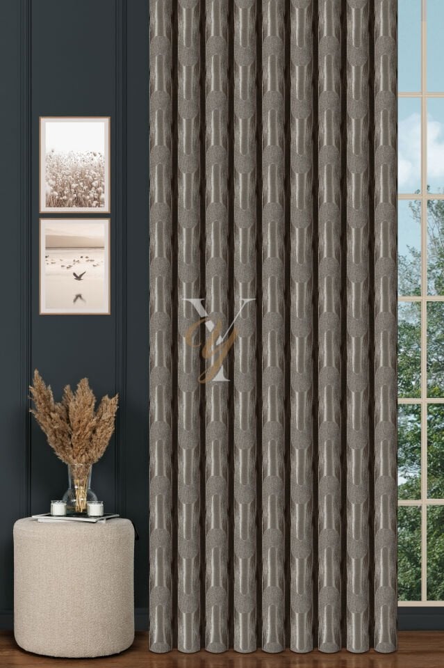 Okyanus Fon Perde 201183 V-28146 Gümüş Gri