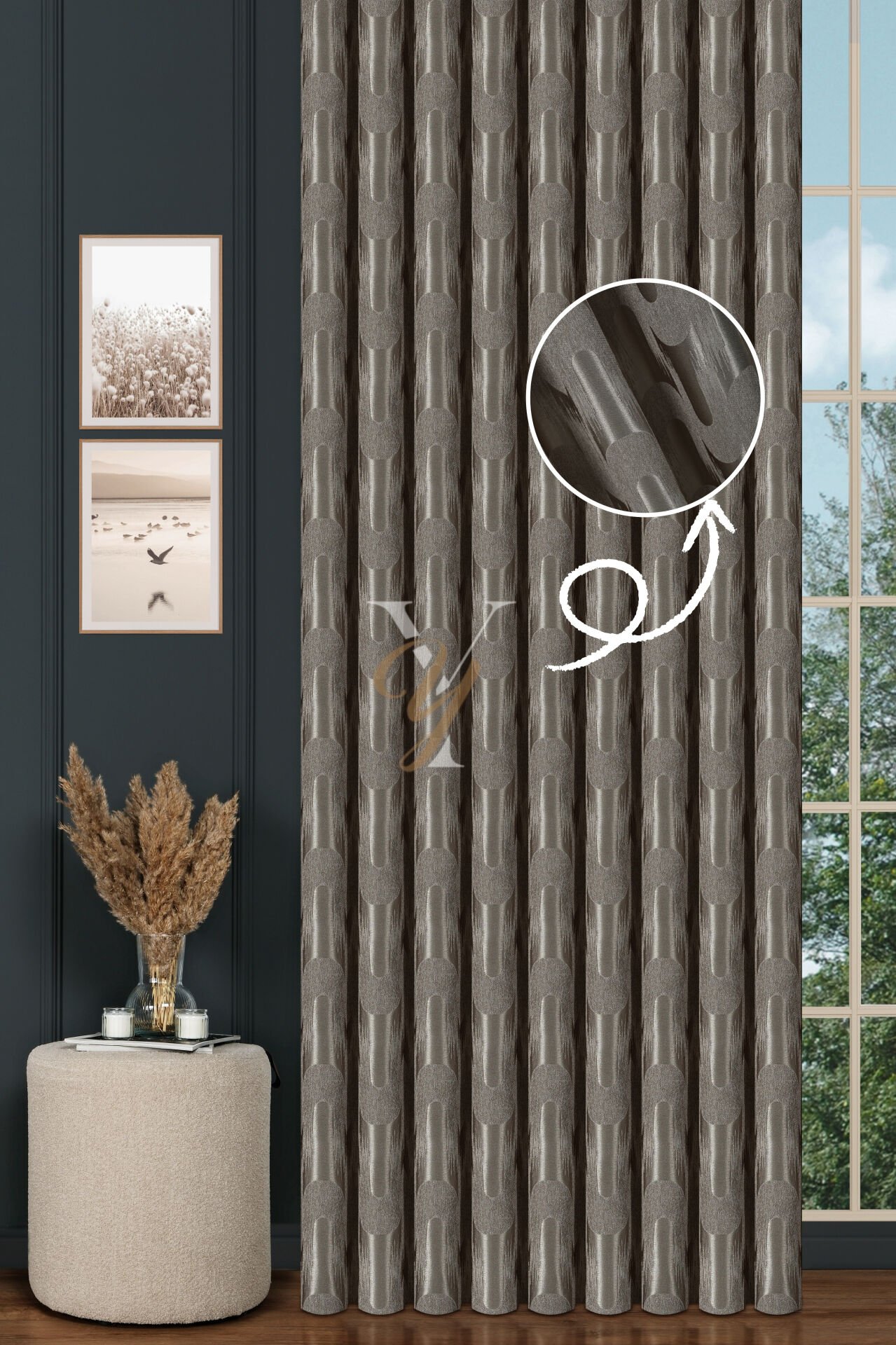 Okyanus Fon Perde 201183 V-28146 Gümüş Gri