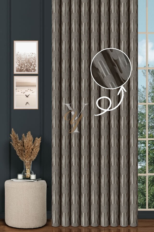 Okyanus Fon Perde 201183 V-28146 Gümüş Gri