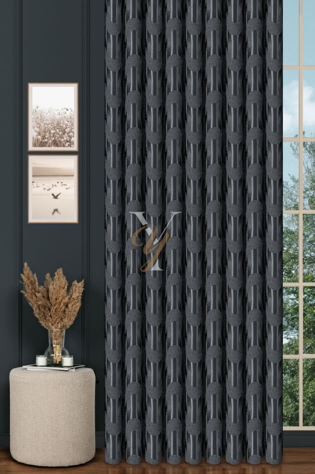 Okyanus Fon Perde 201183 V-34527 Koyu Gri