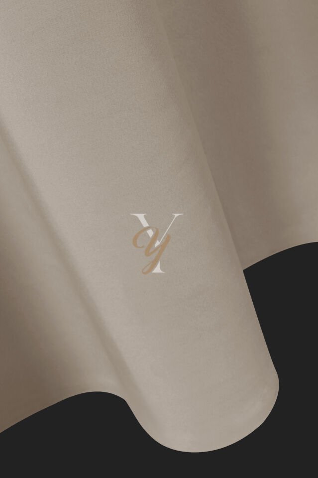 İpek Kadife Fon Perde V-02 Ekru